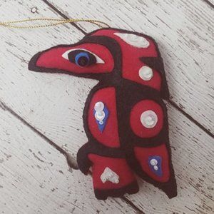 Alaskan Sparkly silhouette Eagle ornament